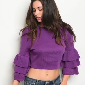 Knit Sweater Top Purple